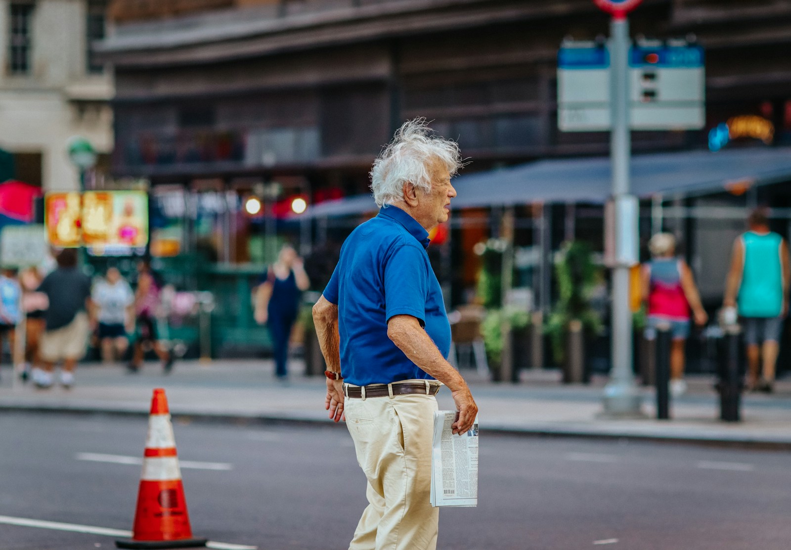a person walking on the street